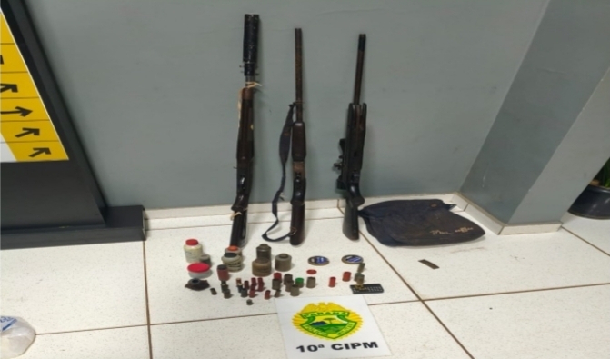 Laranjeiras do Sul – Violência doméstica termina em prisão por armas ilegais e crime ambiental