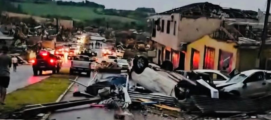 DEFESA CIVIL JÁ CONFIRMA 5 MORTES EM RIO BONITO DO IGUAÇU APÓS PASSAGEM DE TORNADO
