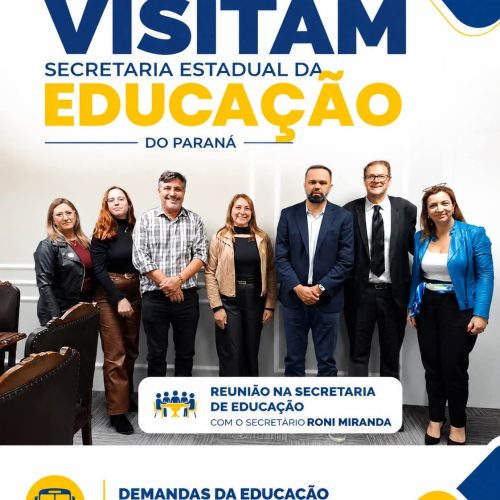 Prefeito de Palmital participa de reunião na Secretaria Estadual da Educação, em Curitiba