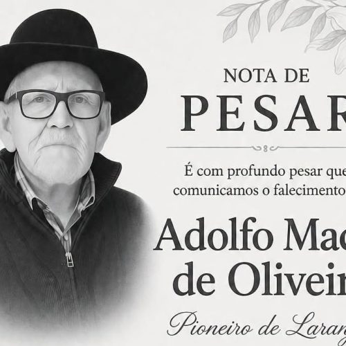 MORRE ADOLFO MACIEL DE OLIVEIRA, PIONEIRO DE LARANJAL