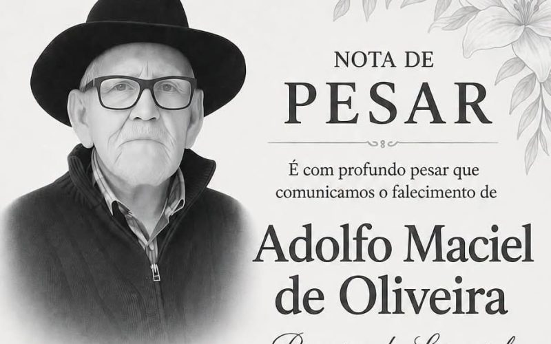 MORRE ADOLFO MACIEL DE OLIVEIRA, PIONEIRO DE LARANJAL