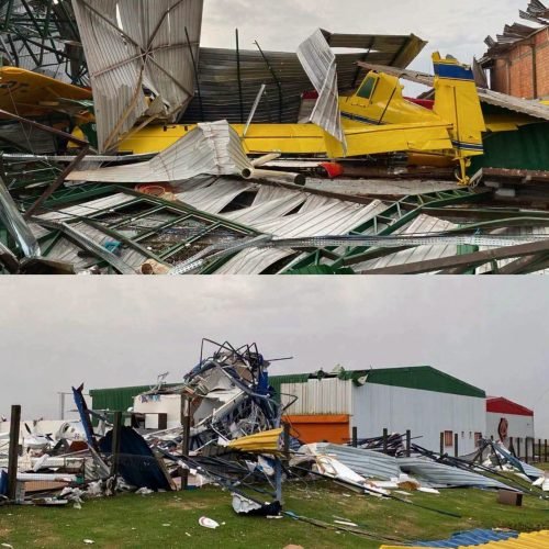 🚨 TEMPESTADE DESTRÓI HANGARES E TOMBA AVIÕES EM TOLEDO (PR)