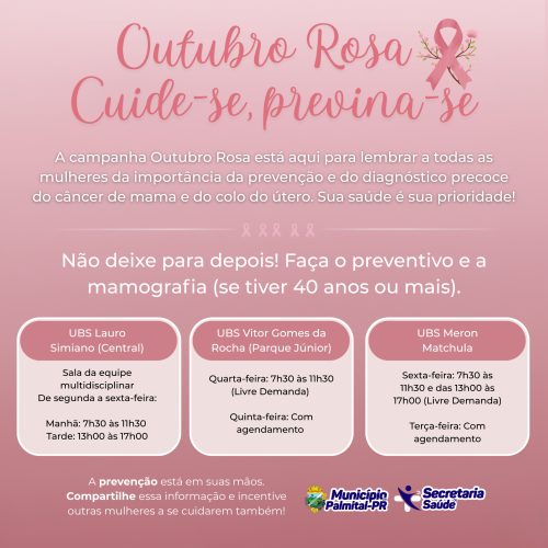 🎀 OUTUBRO ROSA: CUIDE-SE, PREVINA-SE! 💖