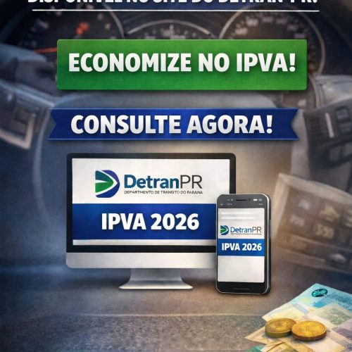IPVA 2026 já está disponível no site do Detran-PR e mostra economia aos contribuintes