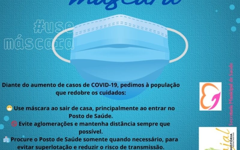 Laranjal emite alerta e recomenda uso de máscaras devido ao aumento de casos de Covid-19