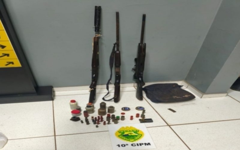 Laranjeiras do Sul – Violência doméstica termina em prisão por armas ilegais e crime ambiental