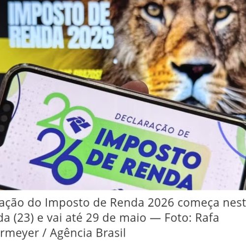 💰 Imposto de Renda 2026: prazo começou hoje