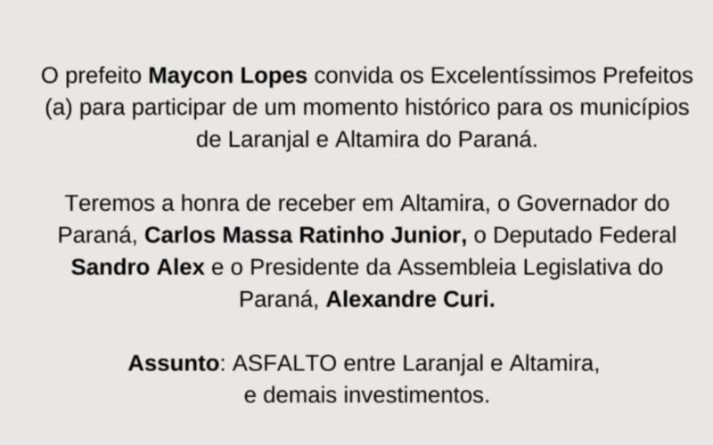 O prefeito de Maycon Lopes esteve em reunião com o Deputado Estadual Ademar Traiano para alinhar projetos, traçar metas e solicitar novos recursos destinados aos programas e ações desenvolvidos no município de Laranjal.