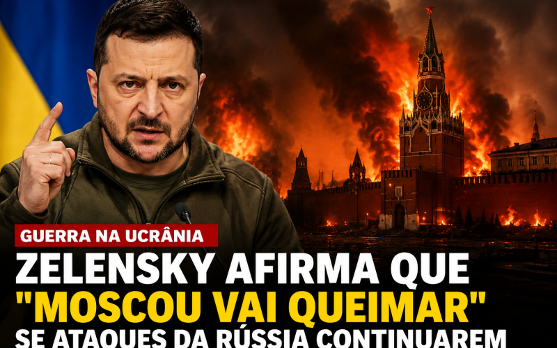 Zelensky afirma que “Moscou vai queimar” se ataques da Rússia continuarem