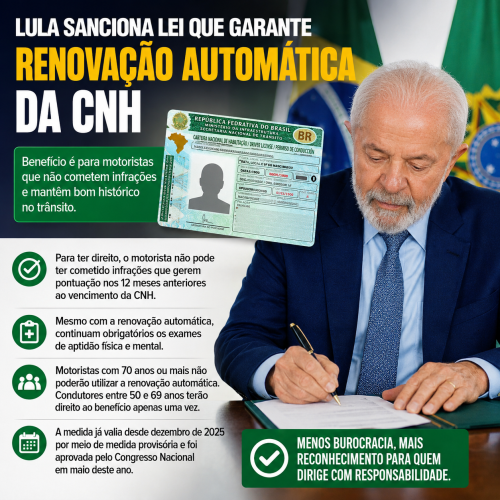 Lula sanciona lei que torna benefício permanente para bons condutores